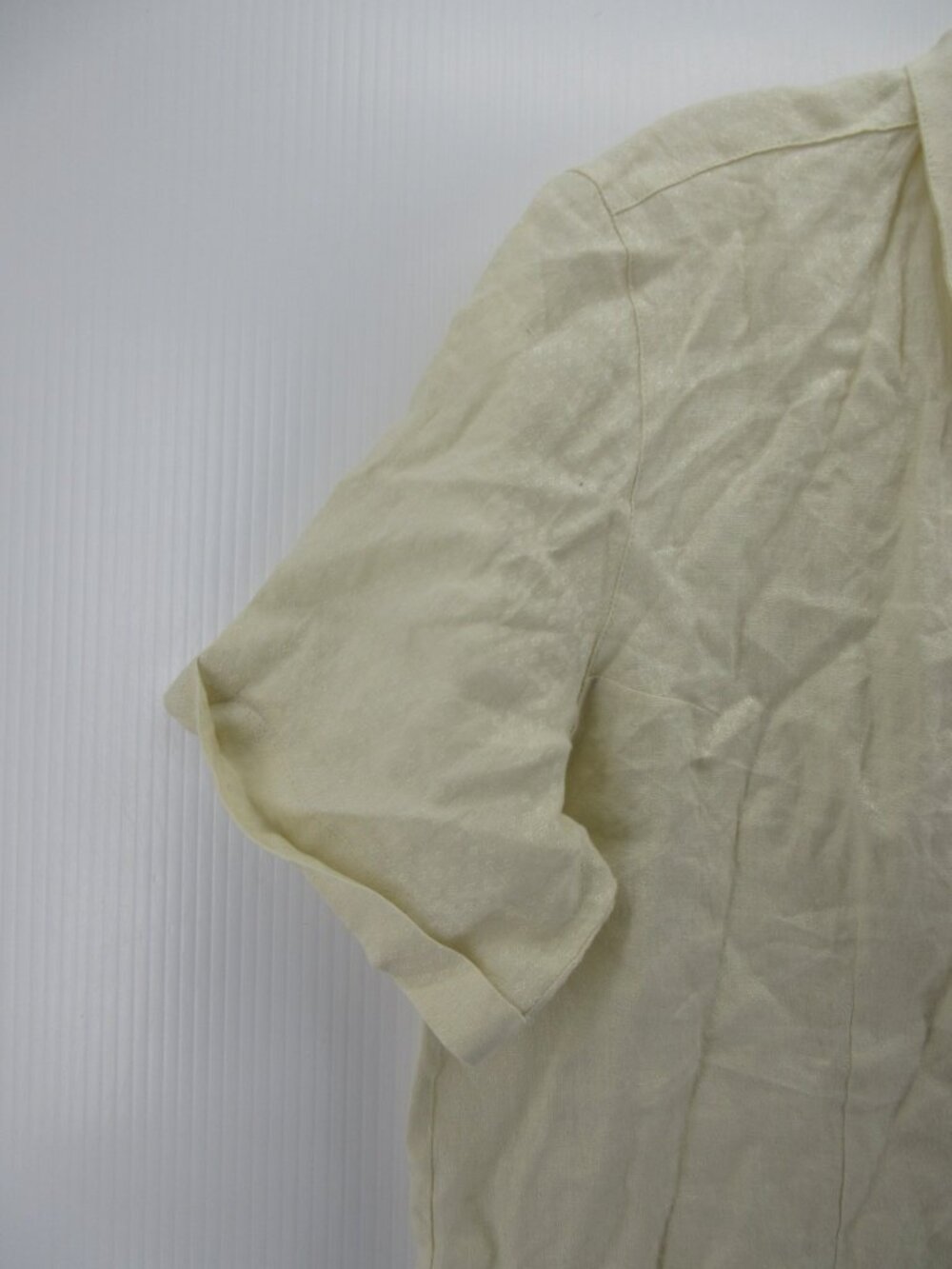 VTG Lauren Ralph Lauren Top Large White Linen Shirt Loop Collar NEW - Picture 3 of 13